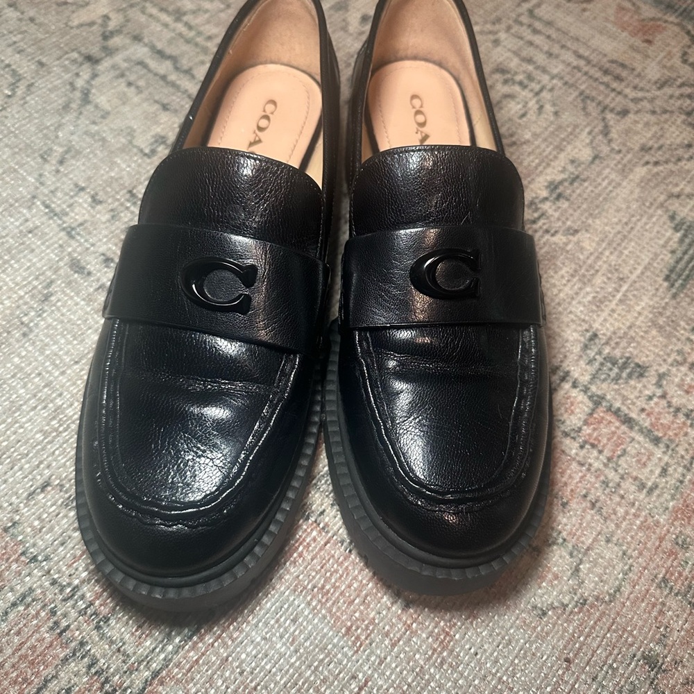 Coach Black Leather Loafers